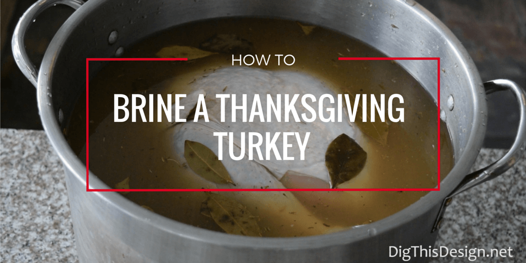 Thanksgiving turkey in a pot filled with brine solution