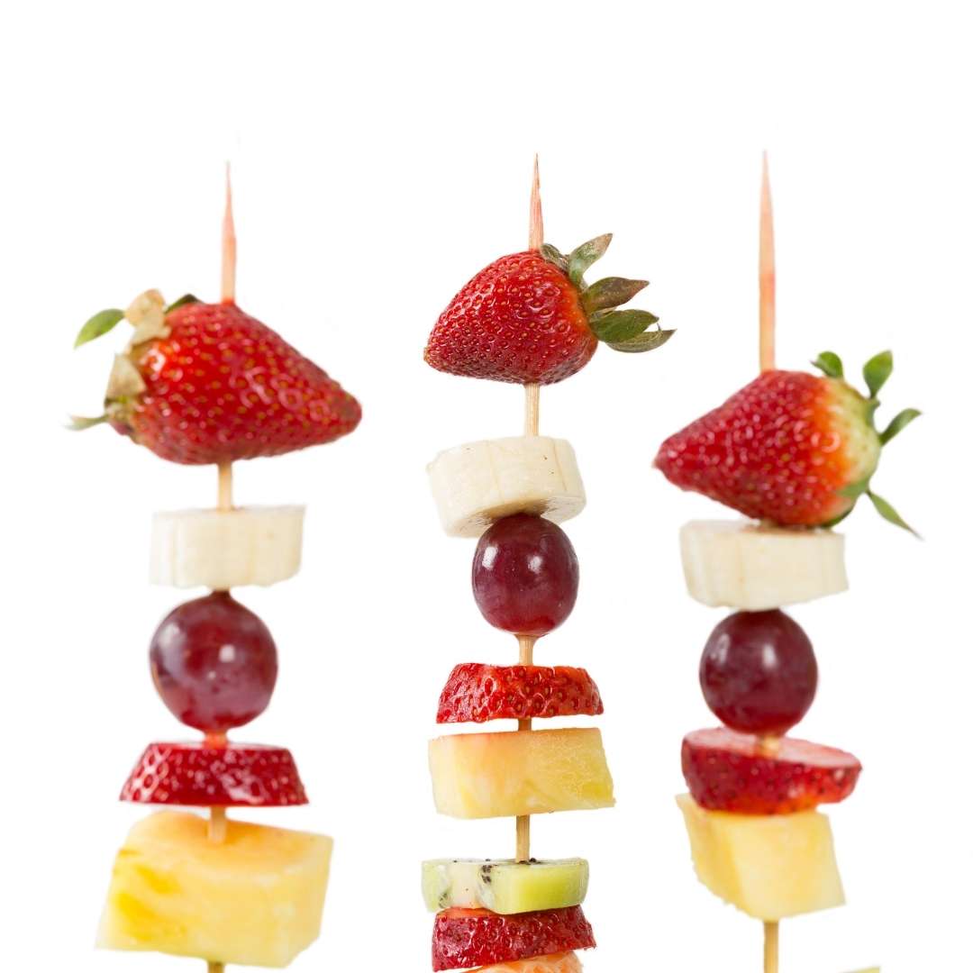 Frozen Fruit Skewers for Champagne