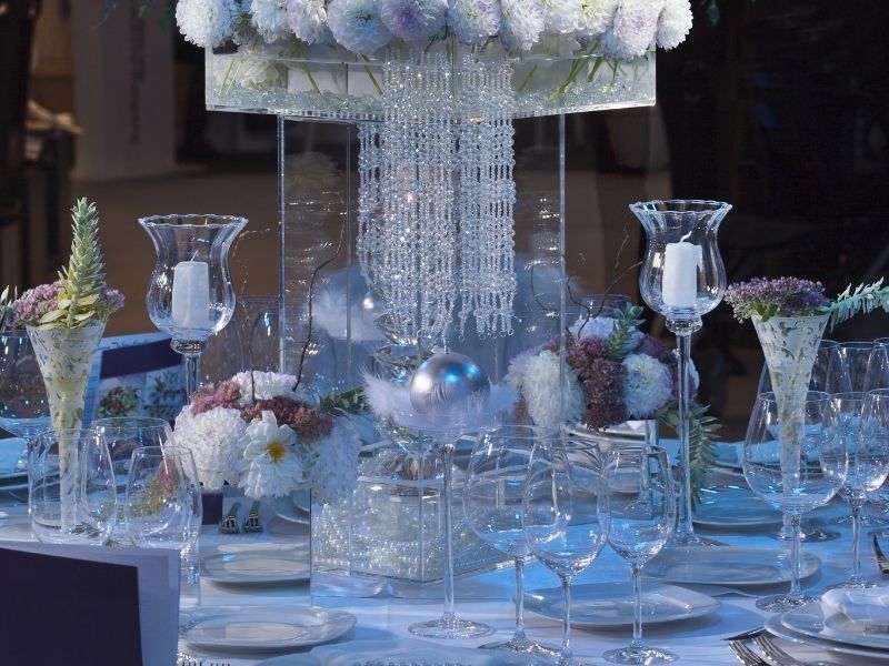 Baby And Wedding Shower Centerpieces - Glass