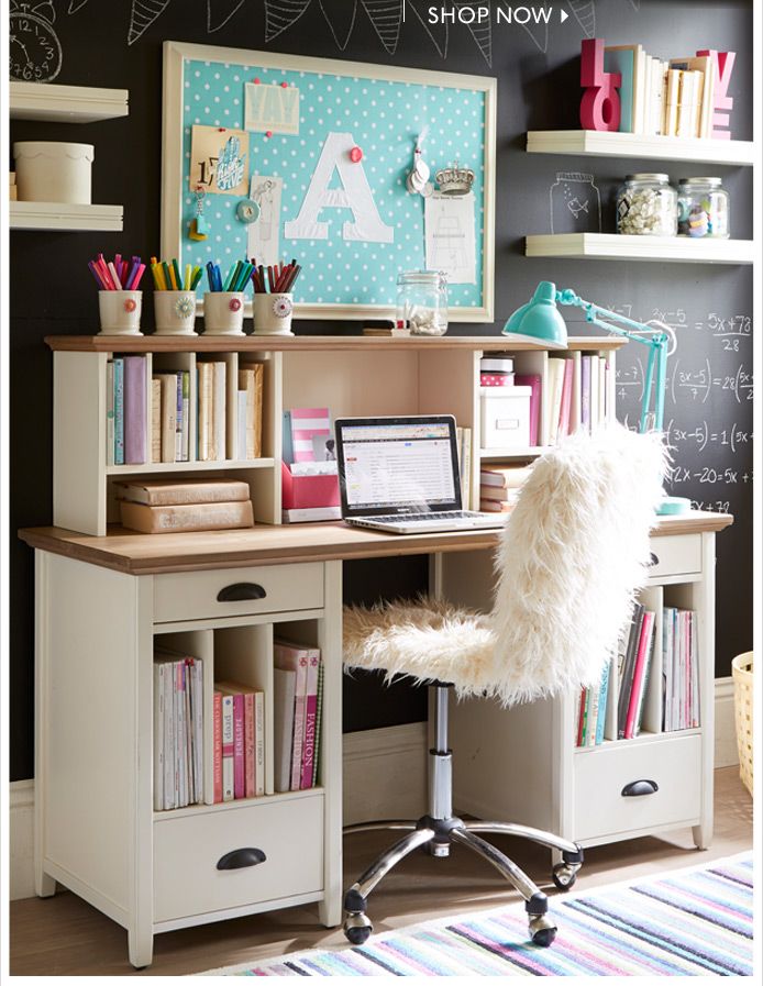 girls desk with storage