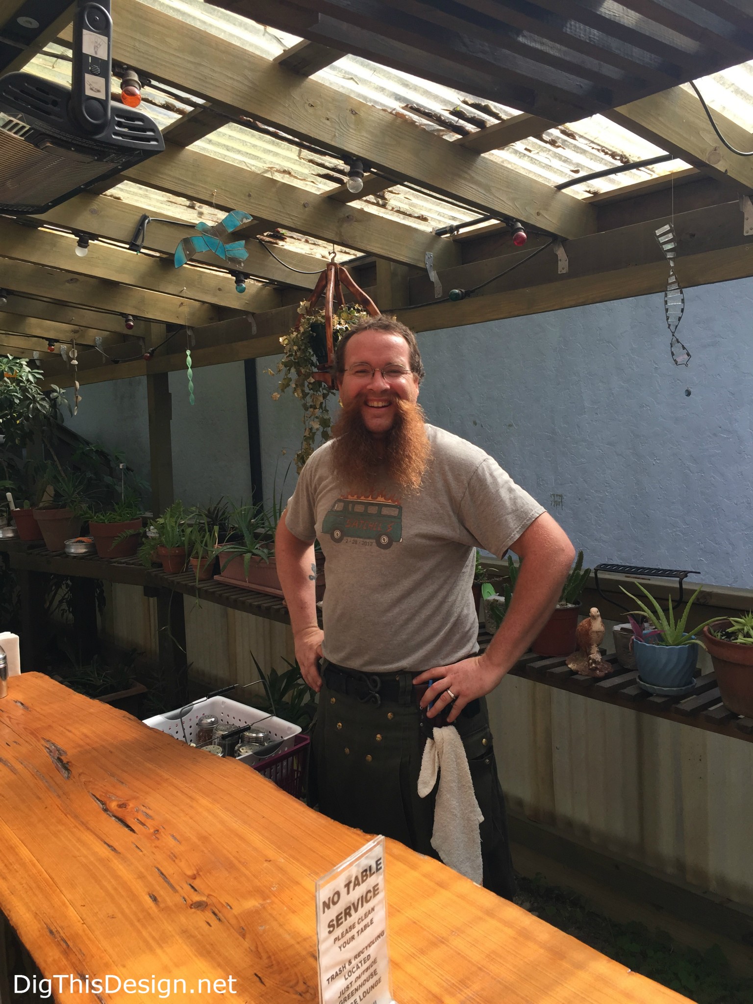 Satchel's Pizzeria and Junk Museum has a dine in greenhouse