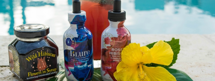 Labor Day Cocktails - poolside cocktail roses for laura rum cranberry peach cherry drink recipe with wild hibiscus flower extracts and sorrel mixology