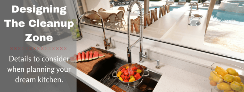 Designing the clean up zone sink area in a kitchen design