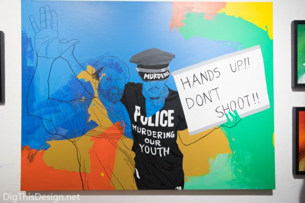 Kristen Downing hands up don't shoot aqua art miami 2015