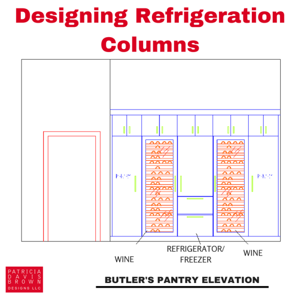 Designing Tower Refrigeration interior design kitchen butler's pantry diagram plan elevation