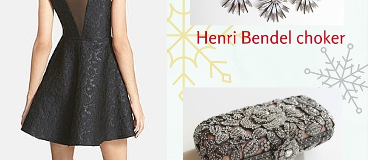 new years eve party outfit ASTR dress Stuart Weitzman lace pumps gemstone clutch Henri Bendel chocker necklace