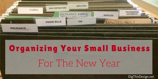 organizing desk files for small business records