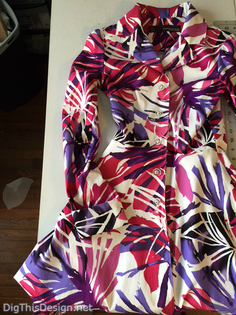 Custom magenta and purple dress by Sabre Mochachino