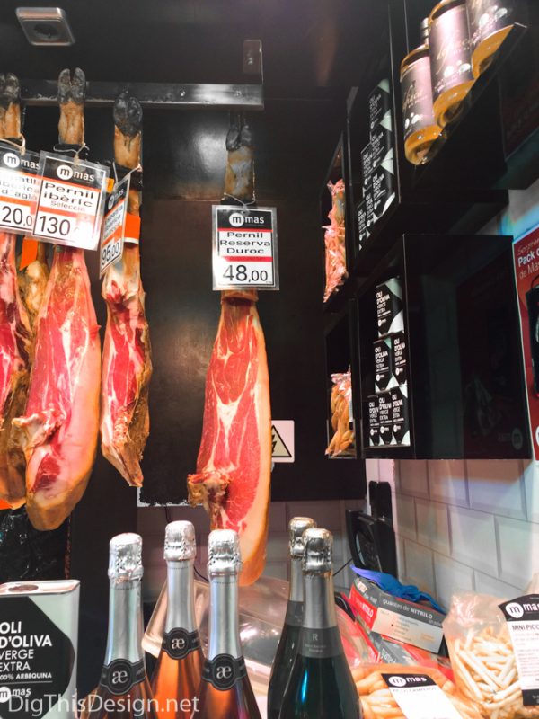 Jamon iberico, a type of cured ham produced in Spain.