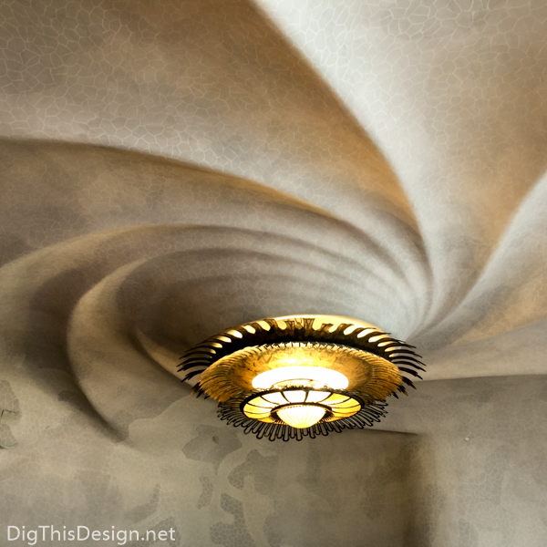 The ceiling of the noble floor in the Casa Batlló, designed by Antoni Gaudi.