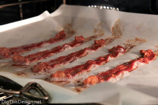 Get perfect crispy bacon by baking in the oven.