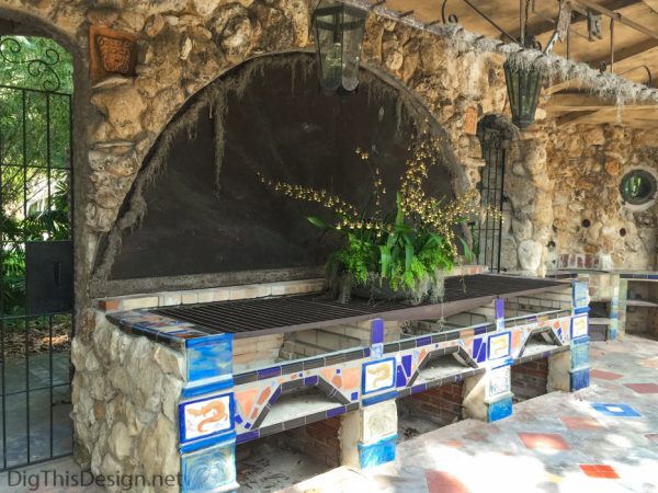 The large grills of the Spanish kitchen at McKee Botanical Gardens.