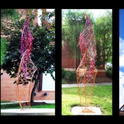 Art: Interwoven, outdoor sculptured using powder coated steel by Aisling Millar
