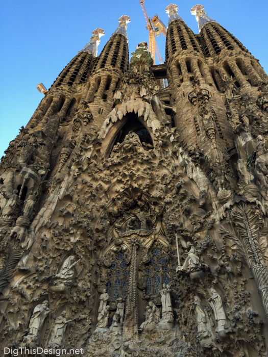 The back exterior of the Sagrada Familia