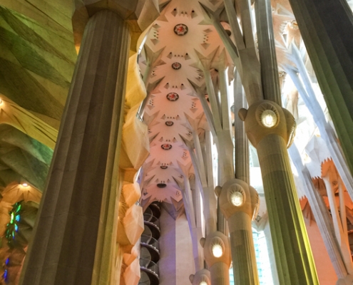 Interior architecture showing columns at Sagrada Familia
