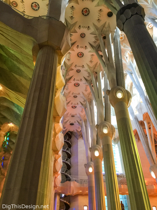 Interior architecture showing columns at Sagrada Familia
