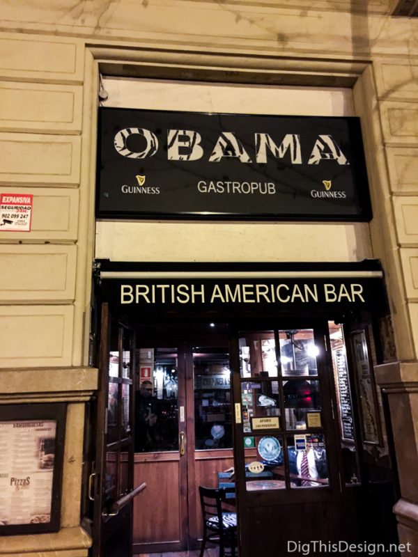 Obama Bar, located in Barcelona