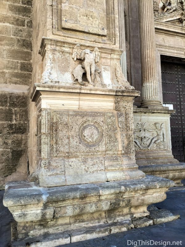 Almeria, Spain - Architectural details at the Cathedral of Almeria.