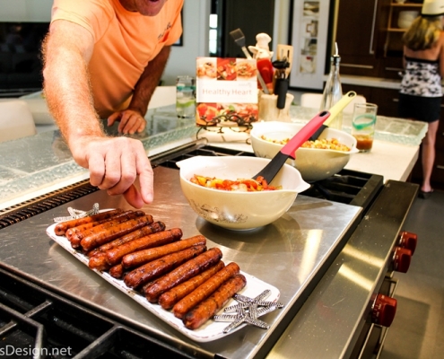 Hot dog recipes with toppings served buffet style.