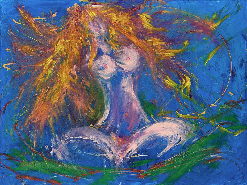Lisa Jill Allison - Acrylic Painting of a Woman sitting in a yoga pose