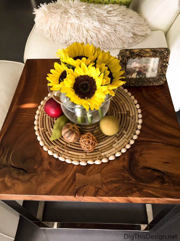 Easy Fall Decorating-Flowers to add color