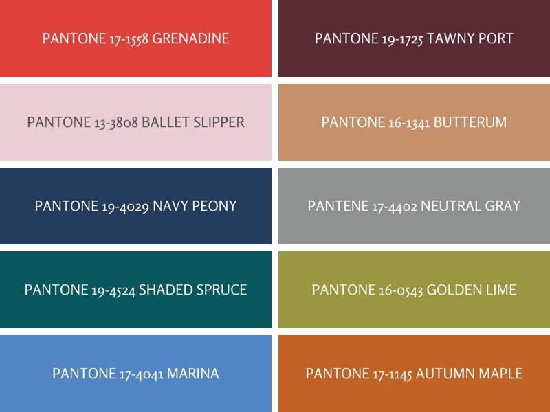 Pantone 2017 New York Fashion Colors