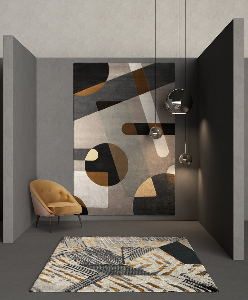 Design 2019 Modern Rug Statement on Wall