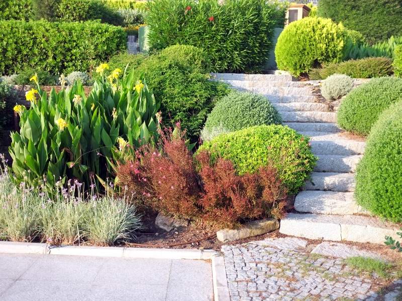 Garden and landscape aggregate granite path