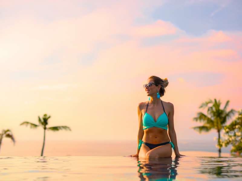 Infinity pool at sunset