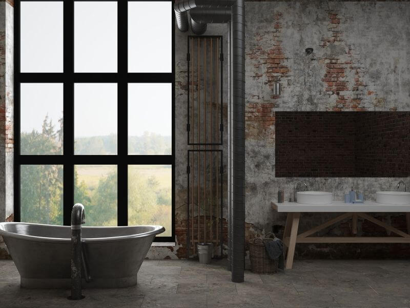 Bathroom renovation industrial style