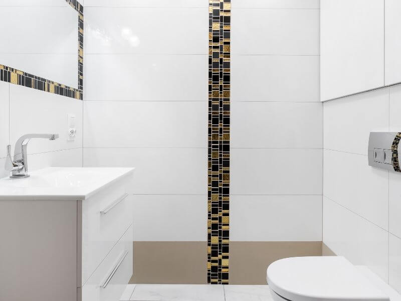 Bathroom renovation bold tiles