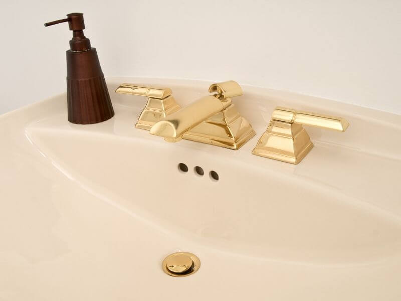 Bathroom renovation brass fixtures