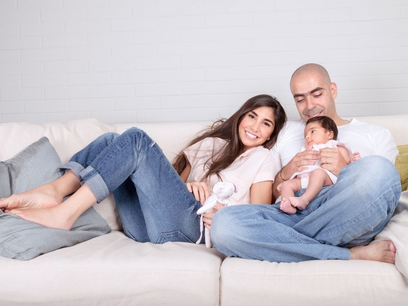 Happy Family Relaxing in Cool House