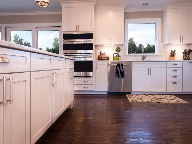 Light toned kitchen cabinets to keep your house cool.