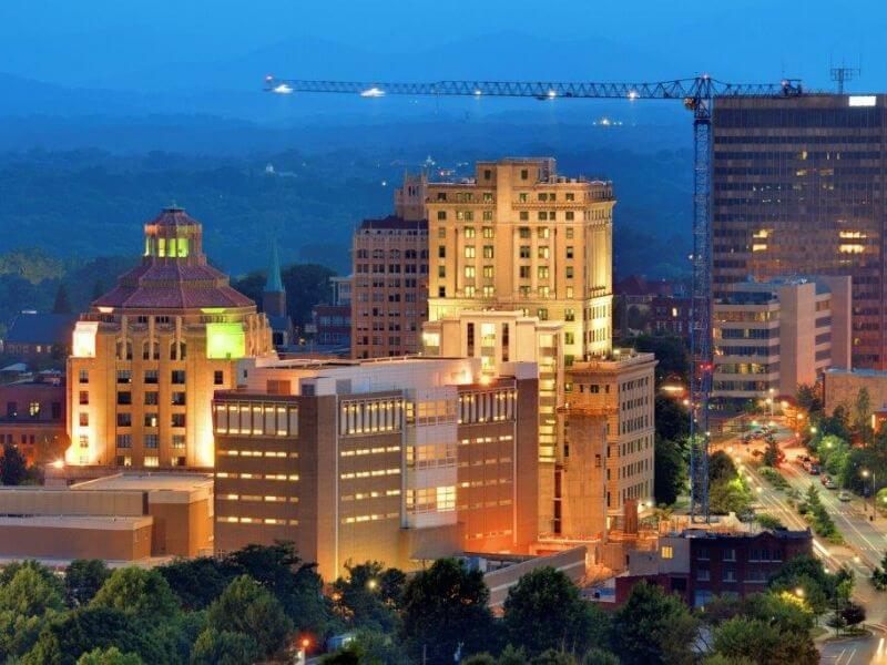 Asheville NC Skyline at Dusk