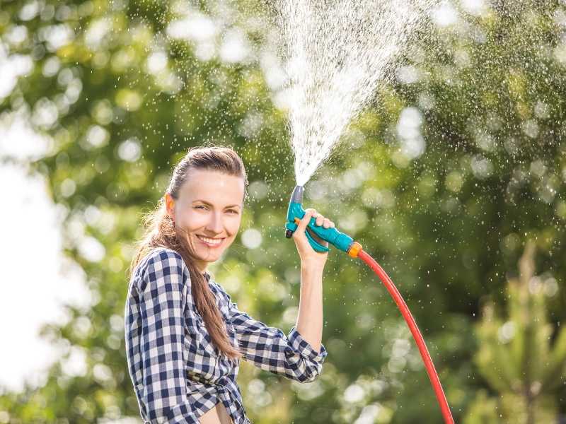 Watering Garden Flowers