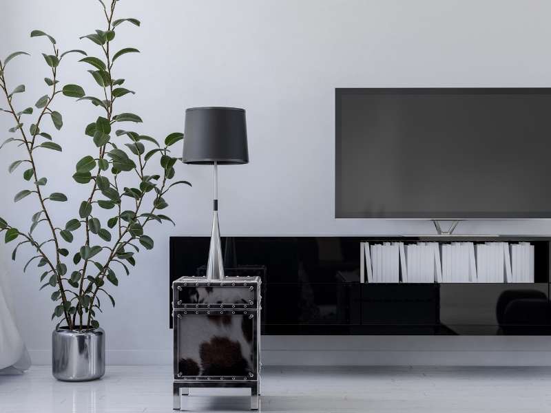 White & Black Decor for Flat Screen TVs