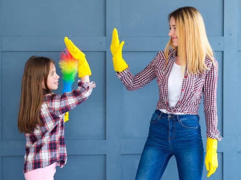 Involve the children in household deep-cleaning