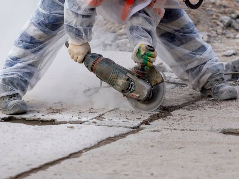 Breaking up Concrete with Power Tool