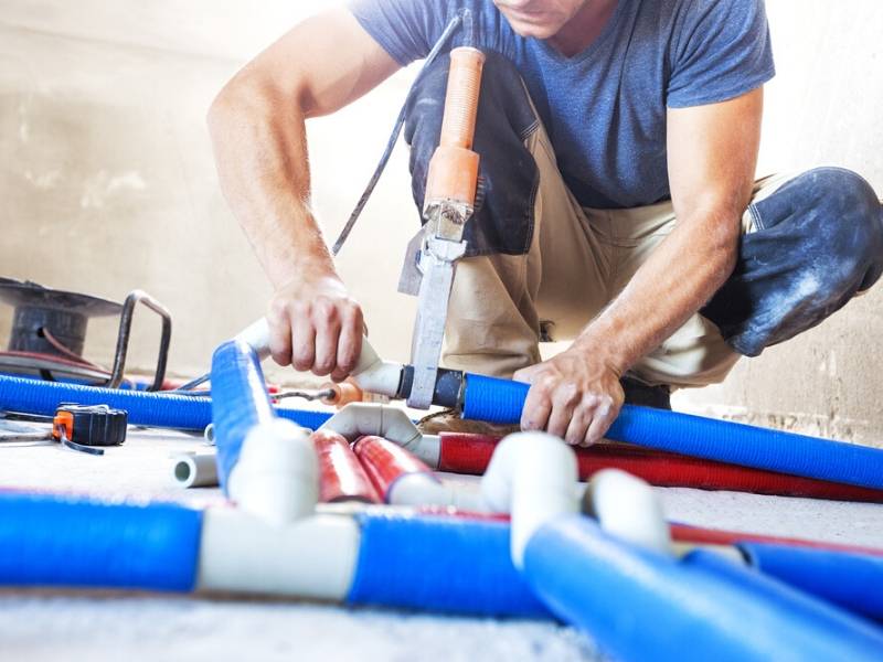 Plumbing Contractor at Work