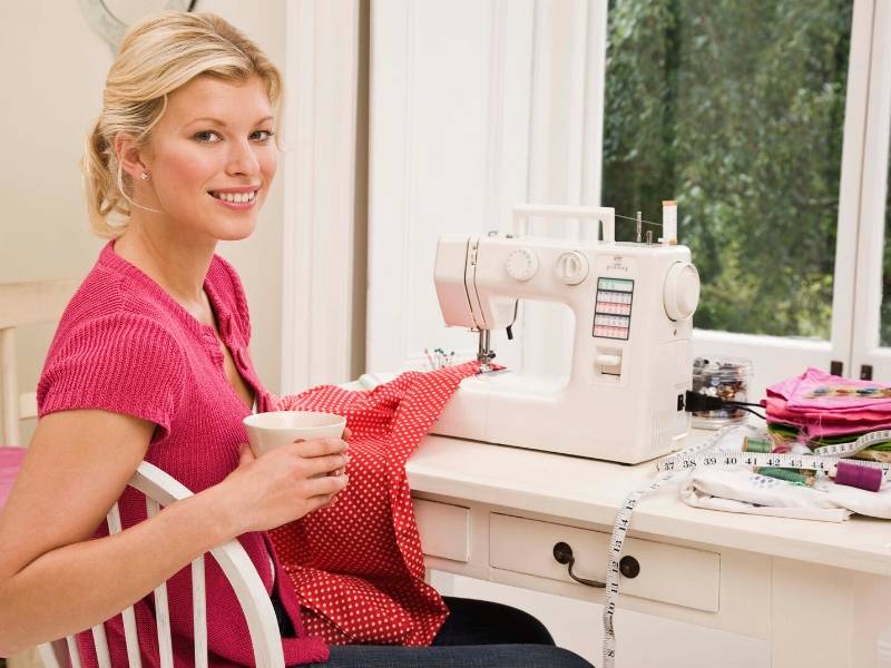 Woman at Sewing Machine