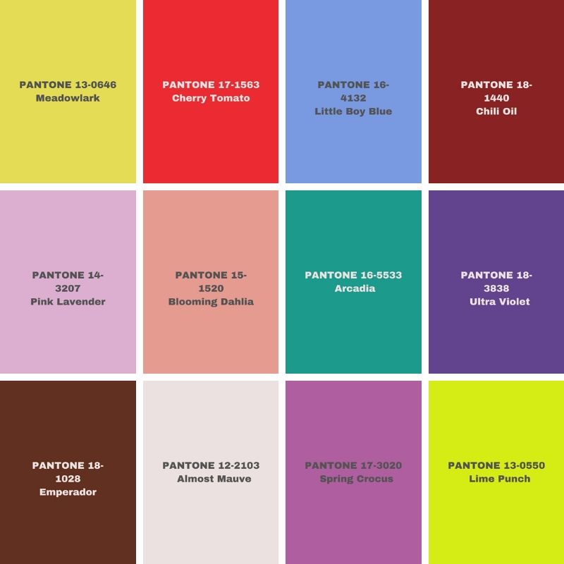 Pantone 2018 Color Forecast