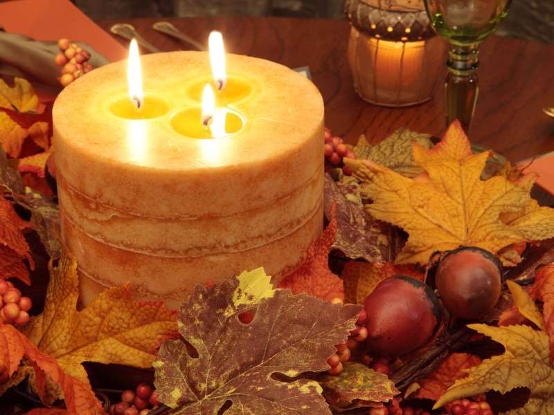 November Dining Decor - Bring on the Big Candles