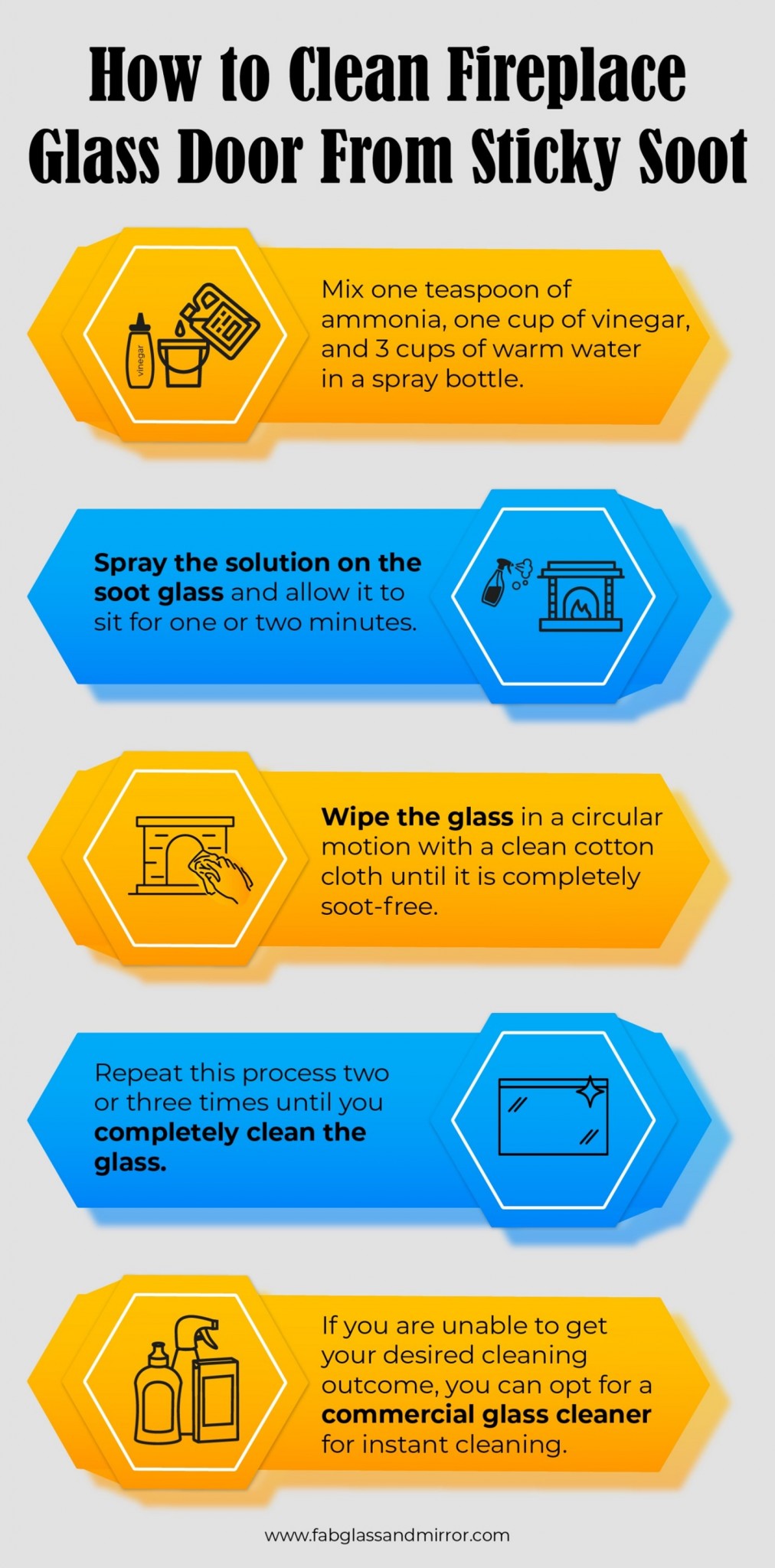 Infographic About How to Clean your Fireplace Glass Doors