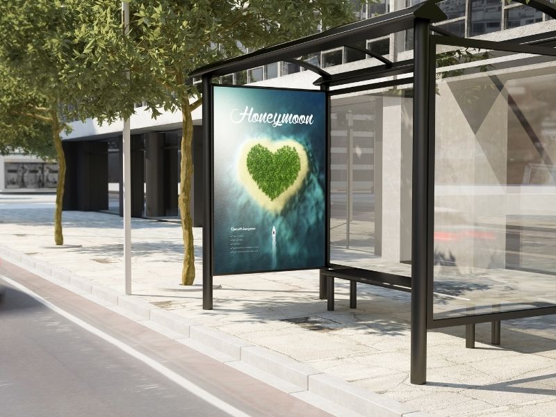 Outdoor Marketing Strategies - Street furniture advertsiing - ad at a bus stop.