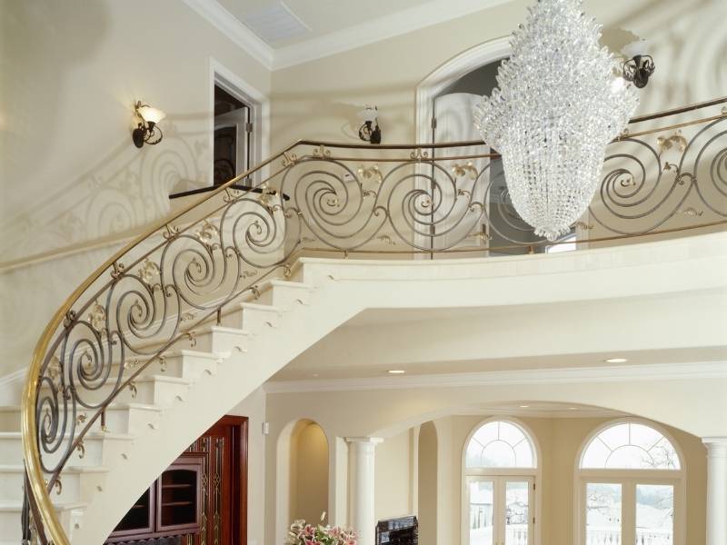 Inspiration for Chandeliers - Gorgeous crystal chandelier hanging over luxury foyer.