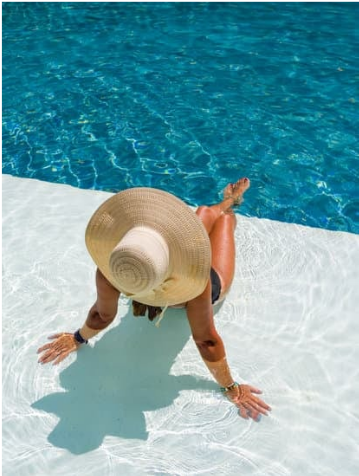 sunken pool seating